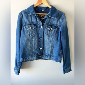 Michael Kors Classic Medium Wash Denim Women's Jacket Size Large - Western Y2K
